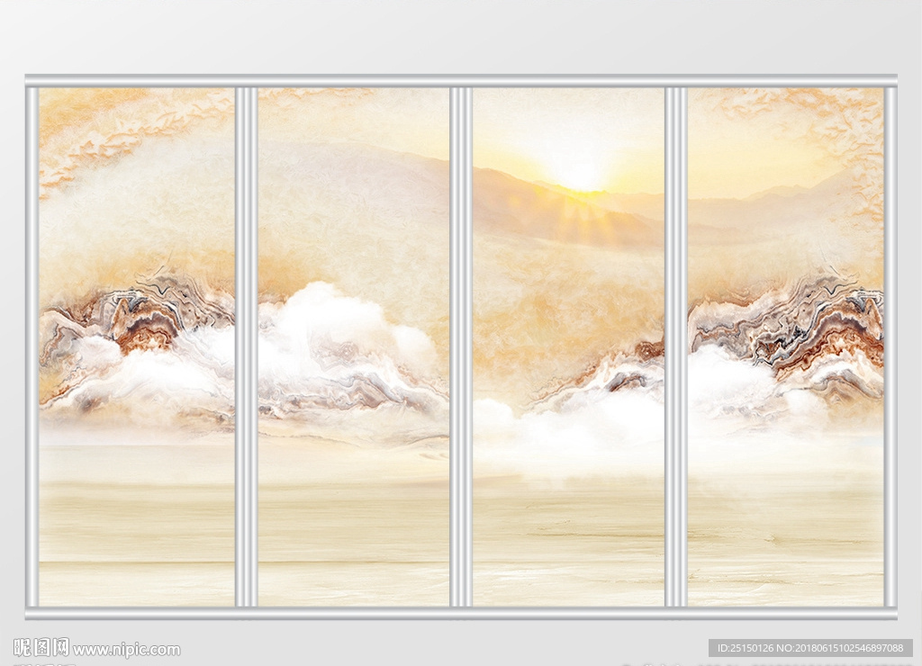 大理石纹自然艺术移门