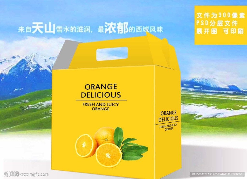 橘子文件为展开图可印刷
