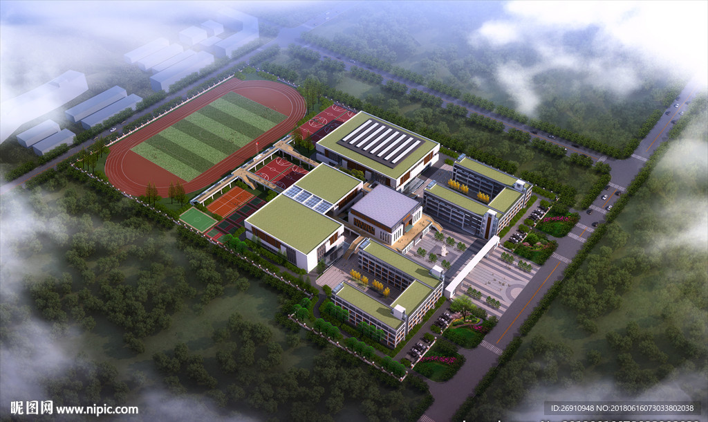 学校方案鸟瞰图