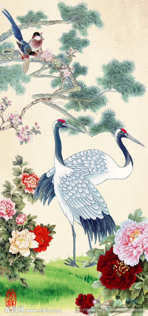 松鹤迎春
