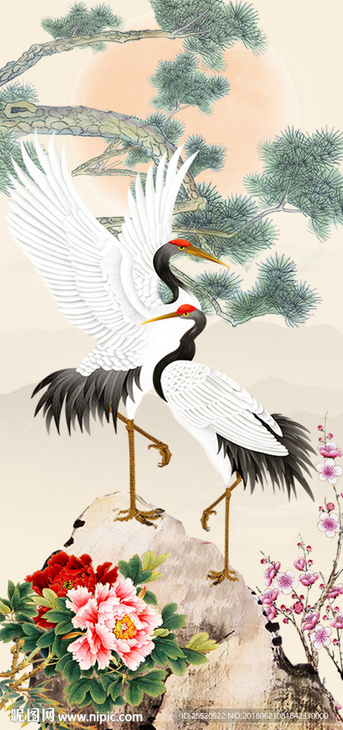 松鹤迎春