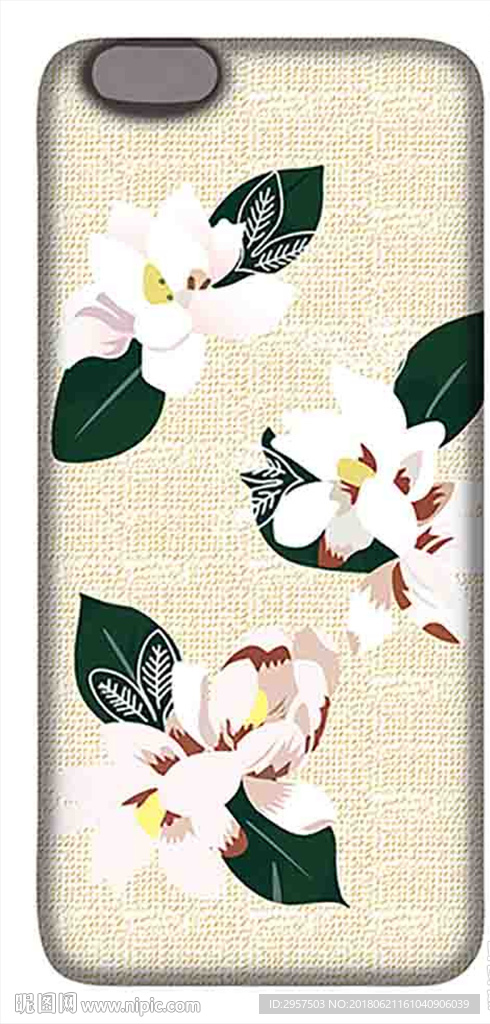 花朵麻布风格手机壳