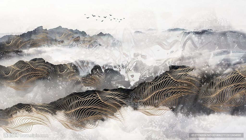 新中式山水风景画