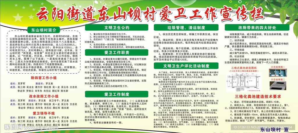 爱卫工作宣传栏