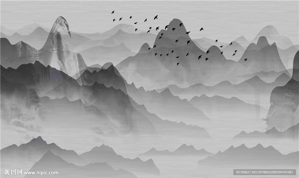 新中式国画背景墙