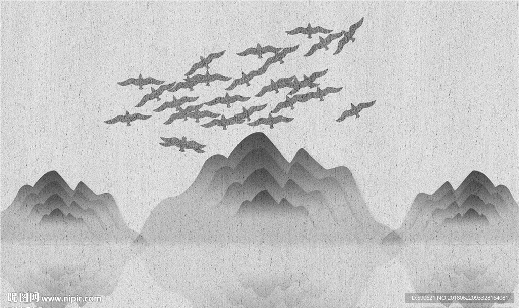 新中式国画背景墙