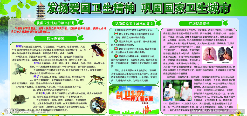 爱国卫生除四害宣传栏