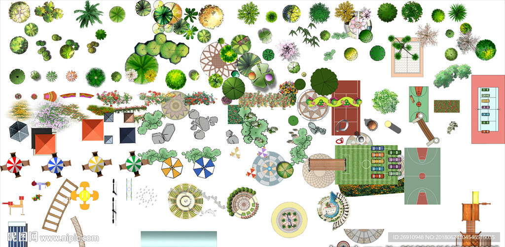 彩色总平面PSD素材