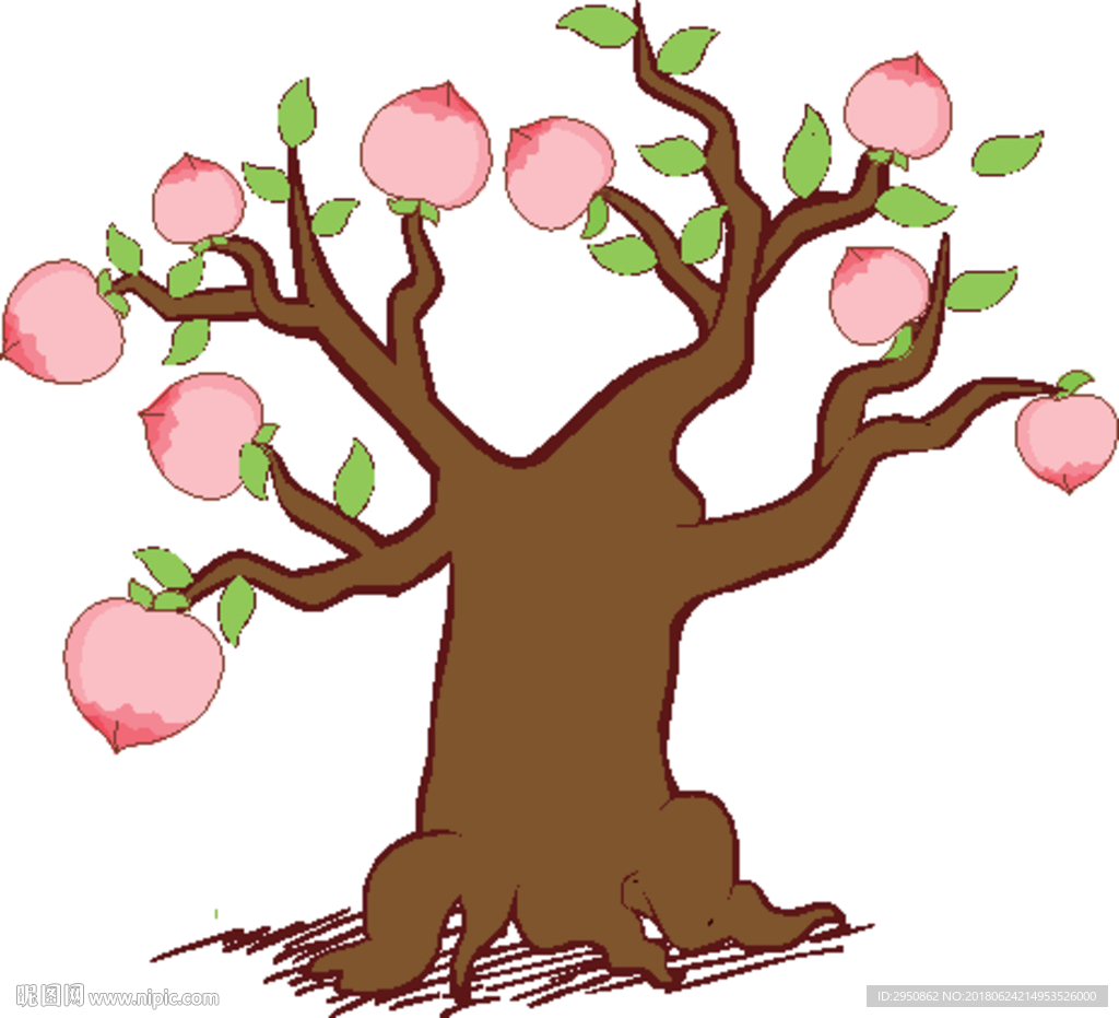 卡通桃树图片-卡通桃树素材免费下载-包图网