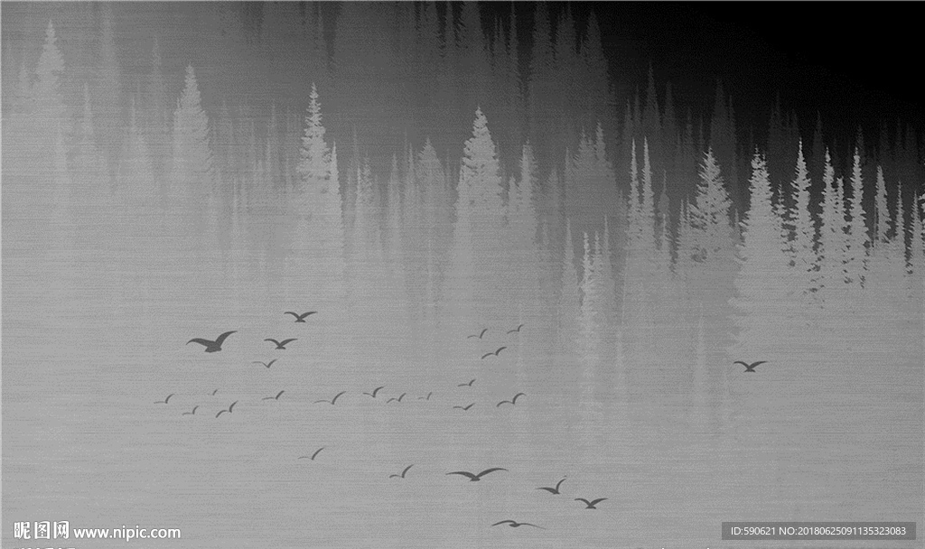 新中式国画背景墙