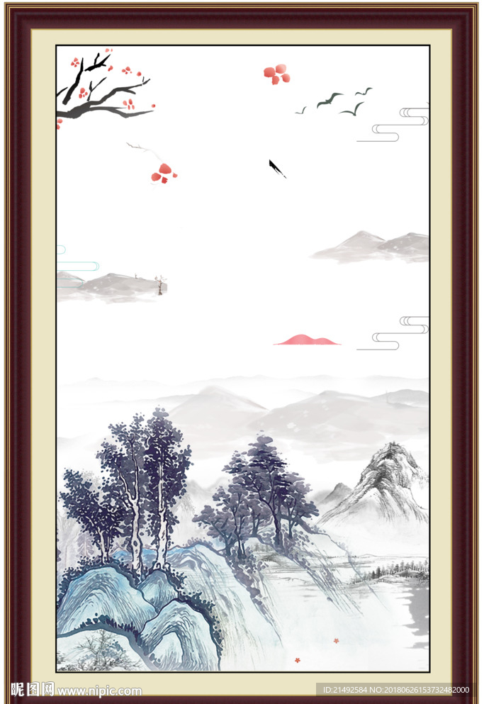 竖版字画 客厅挂画 公司字画