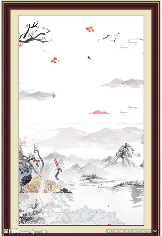 竖版字画 客厅挂画 公司字画