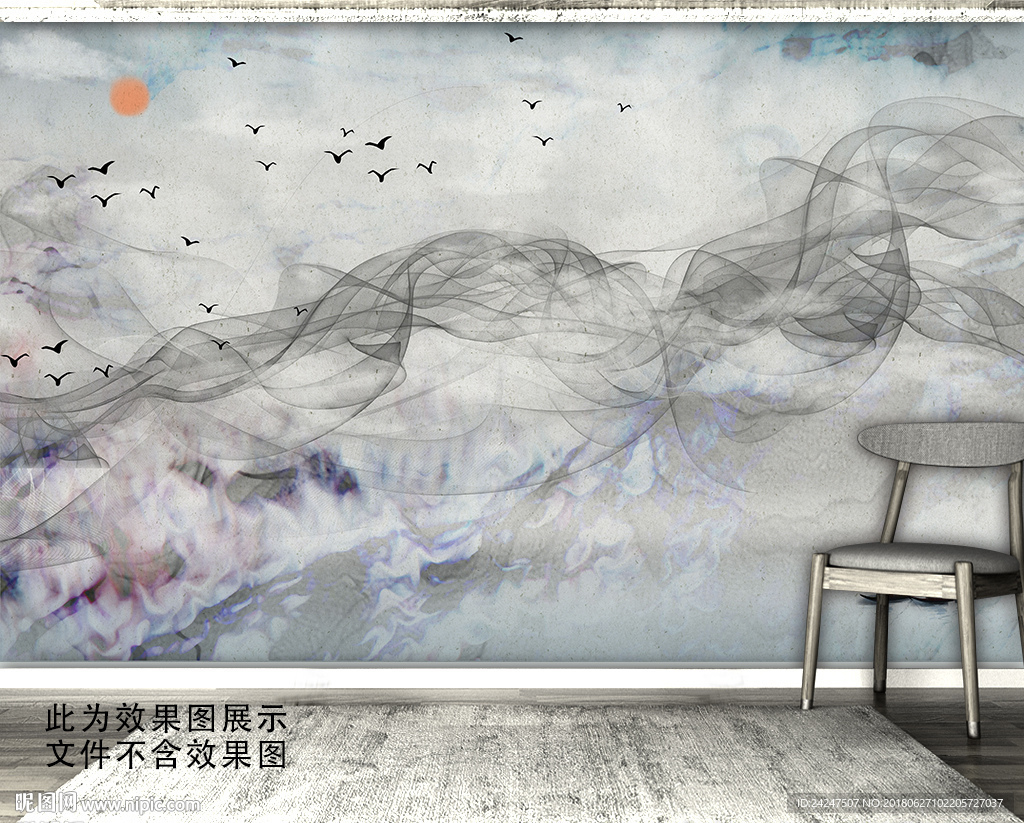 写意线条水墨画