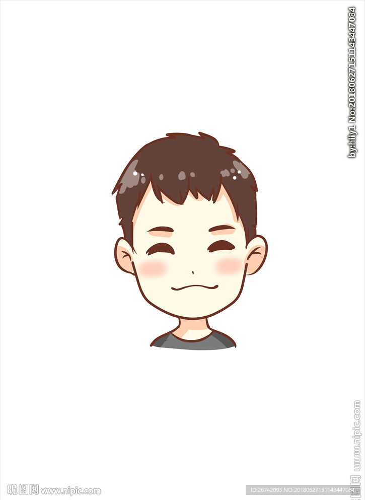 原创卡通Q版咪咪笑男士