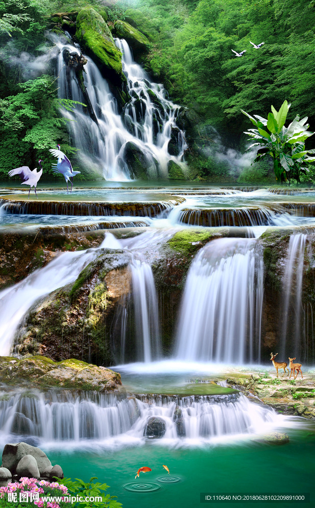 竖幅山水画