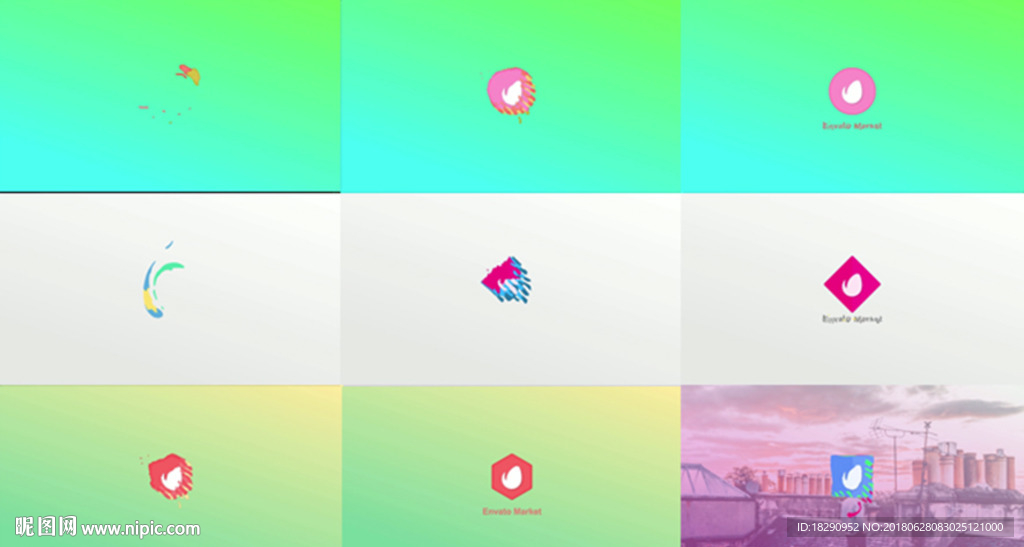 卡通流体动画揭示出logo
