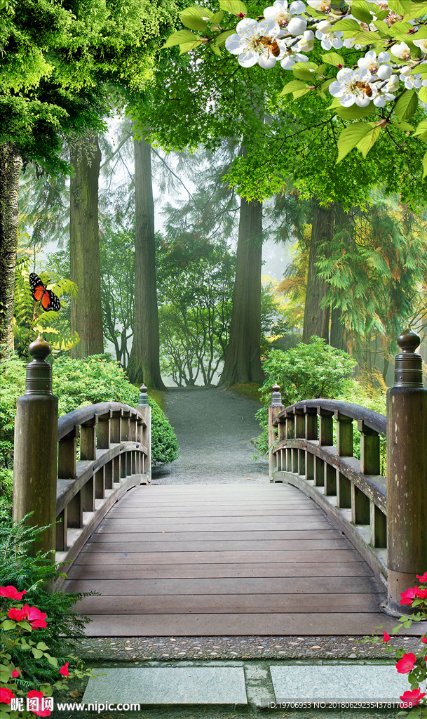 树林玄关背景