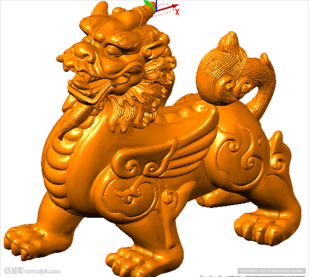 麒麟摆件瑞兽圆雕图浮雕动物挂件