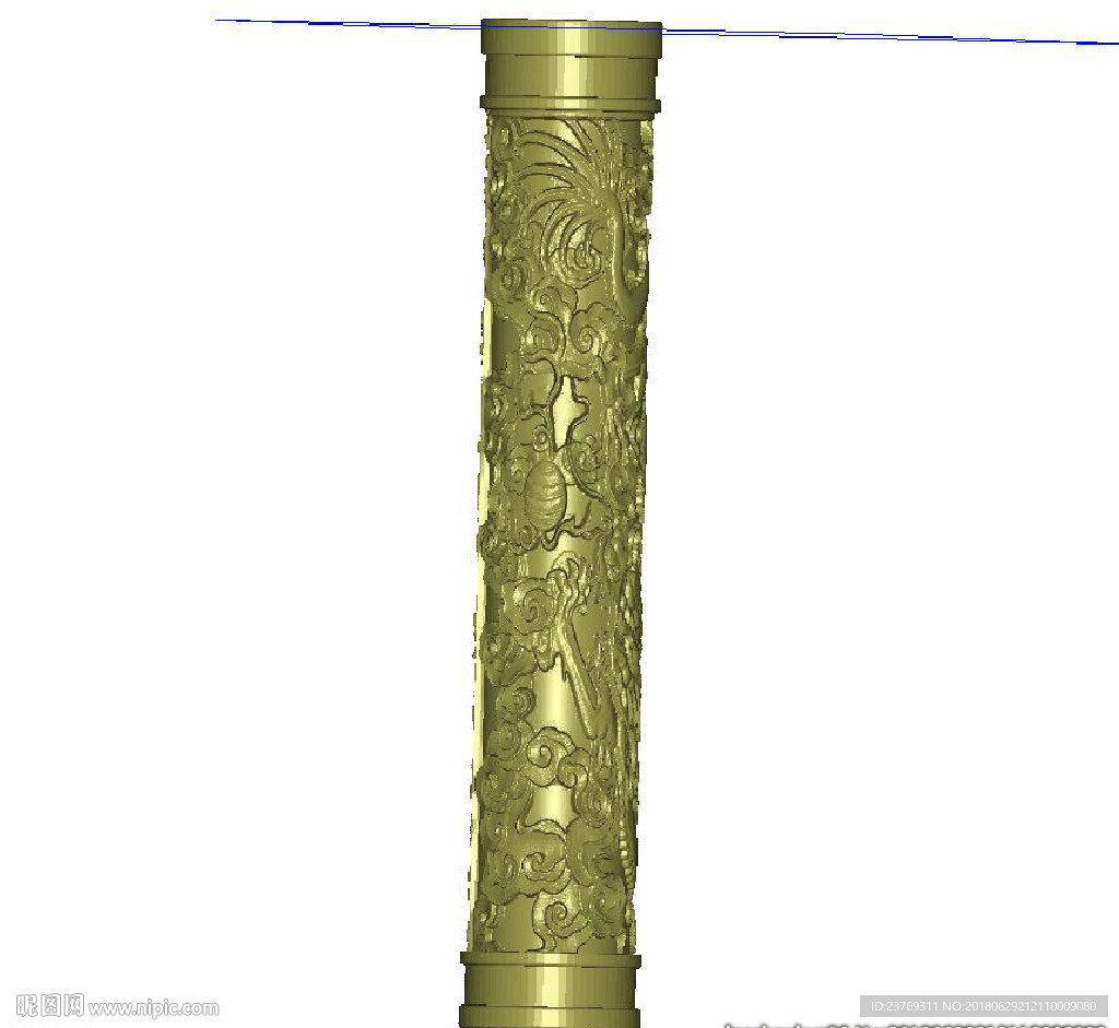 盘龙柱龙柱stl柱子圆柱圆雕图