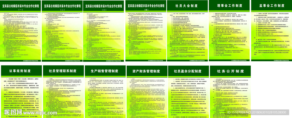 农民专业合社相关上墙管理制度