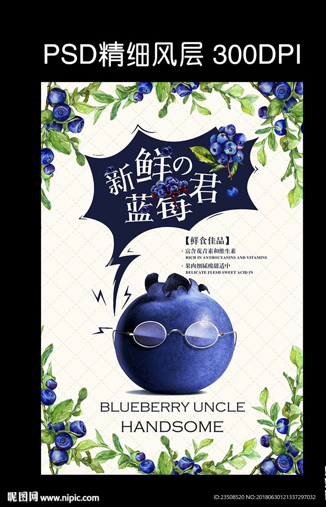 创意蓝莓海报