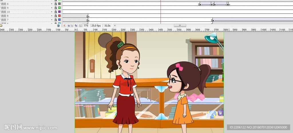 关于自信的动画蝴蝶结女孩70秒