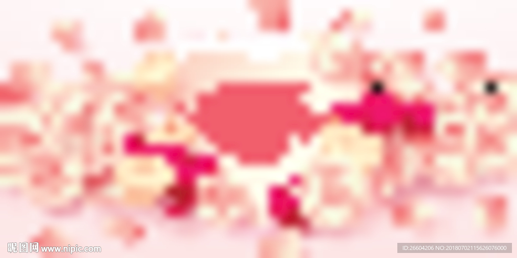 创意粉色玫瑰花质感爱心