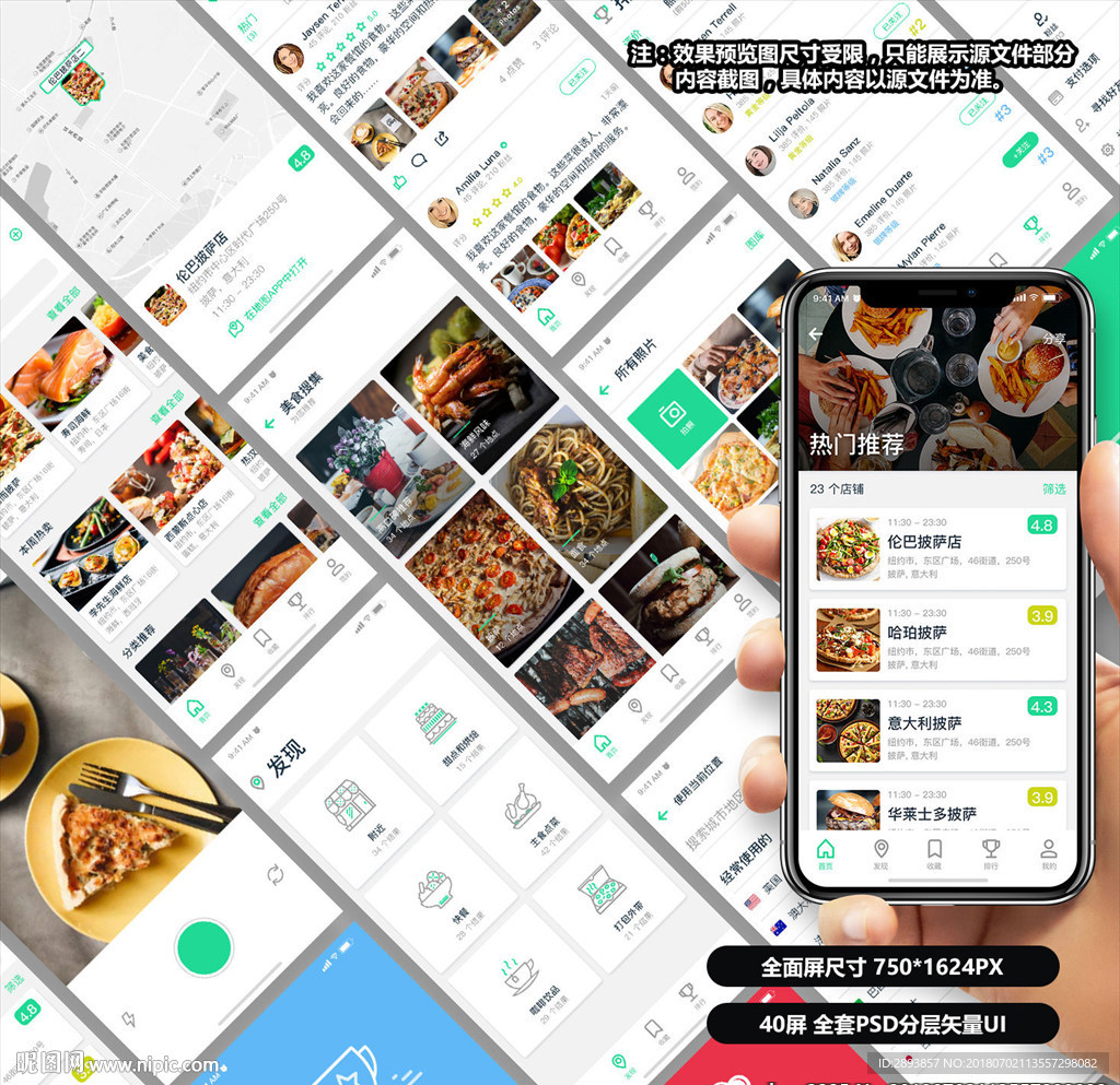美食分享类APP设计源文件
