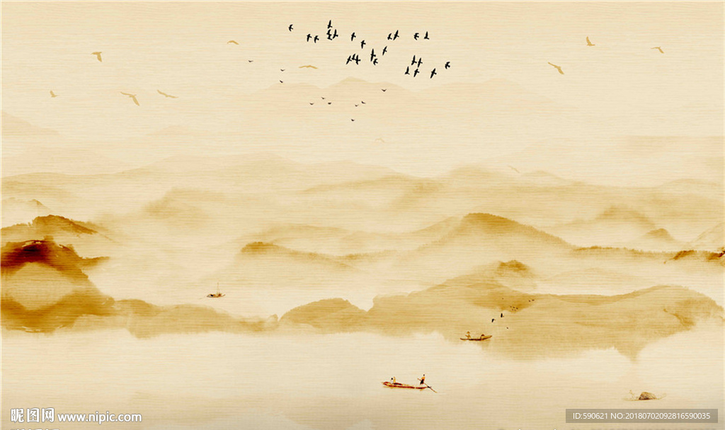 新中式国画背景墙