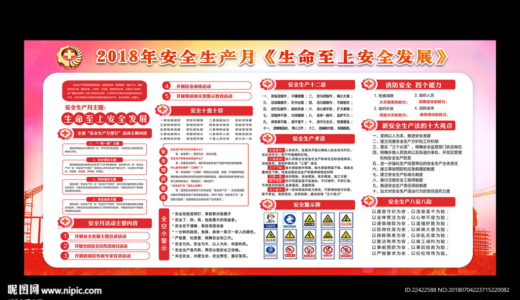 2018安全生产月内容板报