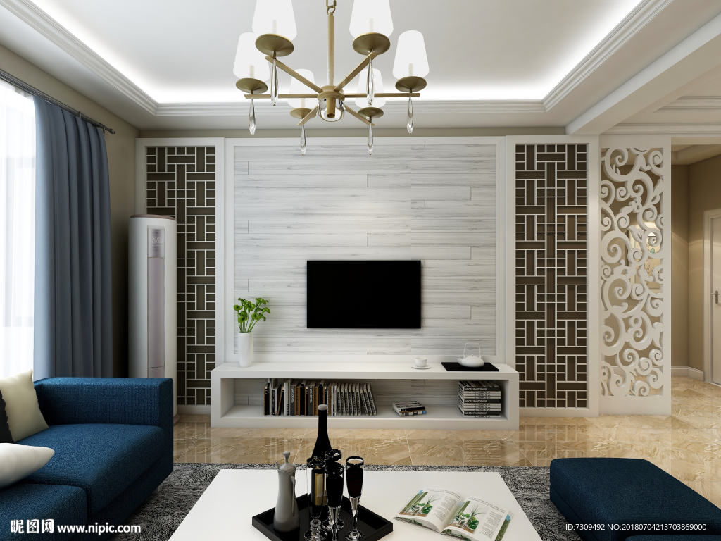 简欧室内装修客厅效果图