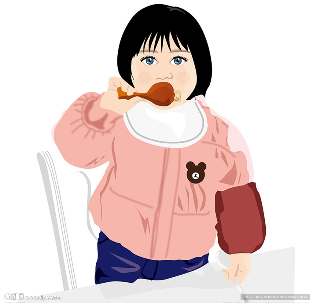 吃鸡腿的女孩