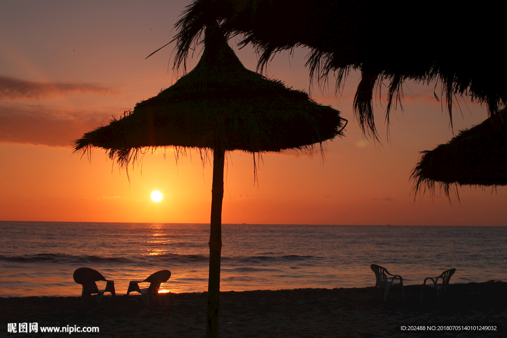 突尼斯杰尔巴岛的日出