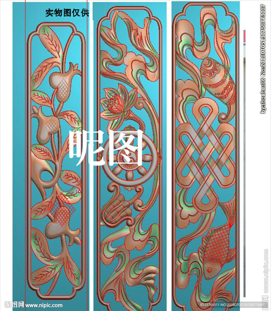 藏式石榴莲花吉祥中国结精雕图