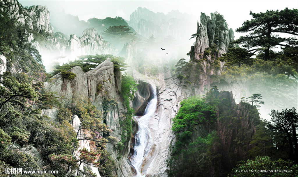 高山流水 山水画