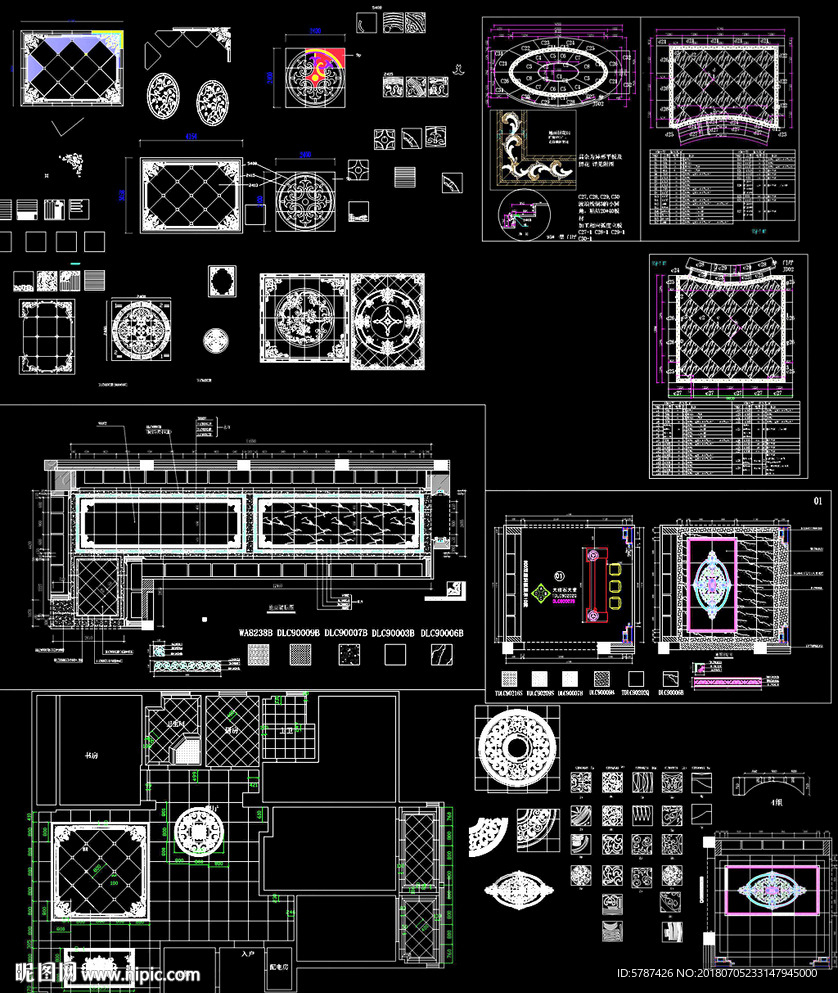 水刀拼花CAD图库