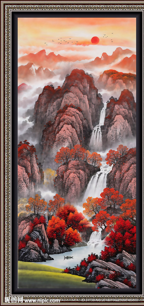 竖幅山水画