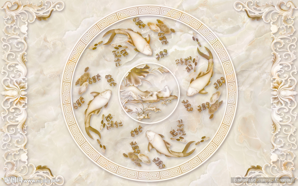 创意玉石雕刻创意电视背景底纹素