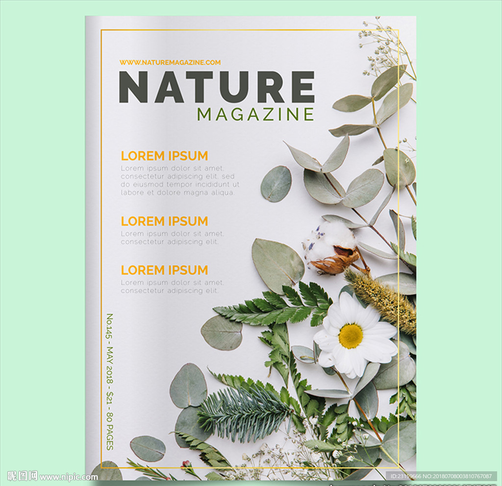 自然环保花卉杂志封面