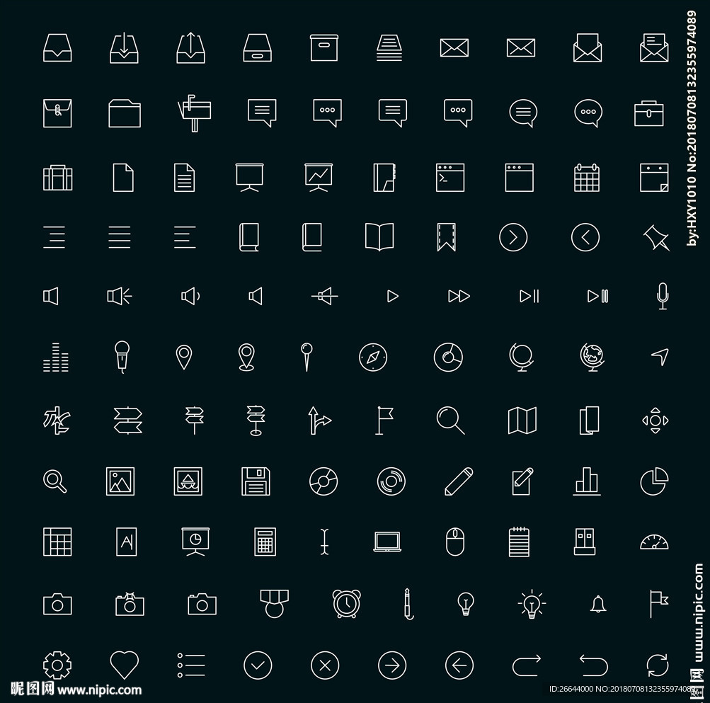简单线条icon图标素材合集