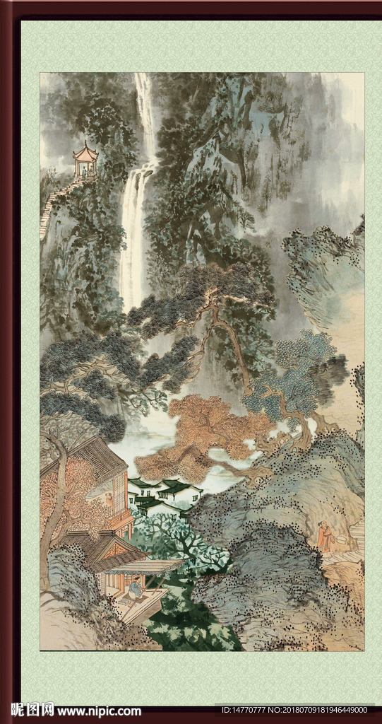 国画竖幅山水