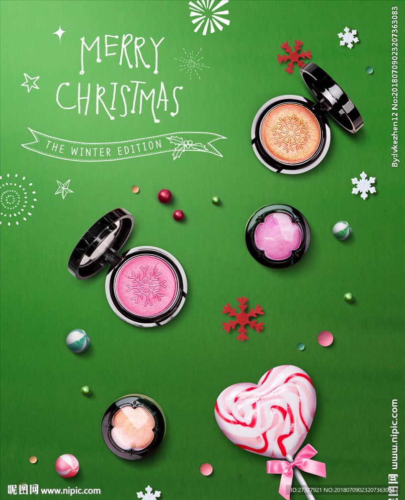 圣诞化妆品海报