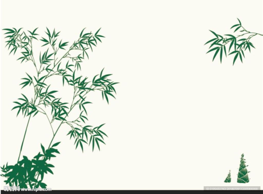 竹子 竹叶 竹笋 硅藻泥矢量