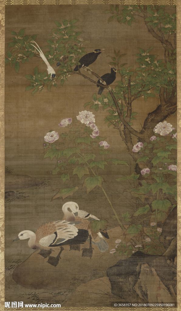 中国古典画四季花鸟图