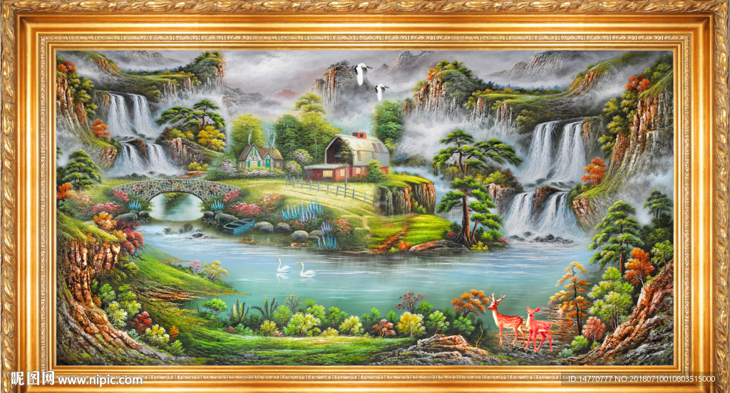 山水油画风景