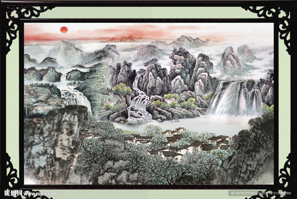 水墨国画山水