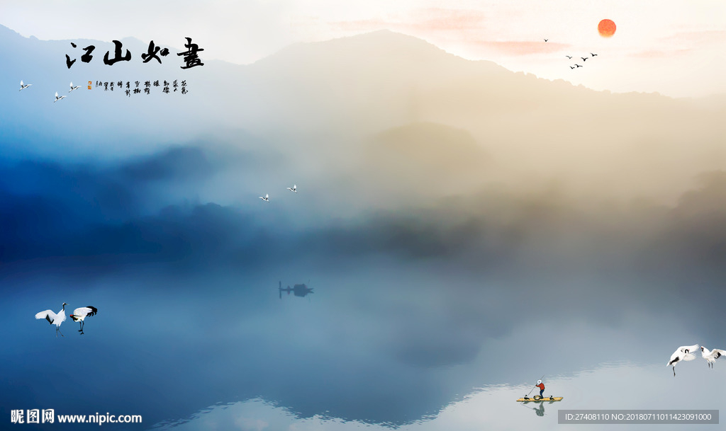 简约新中式背景墙