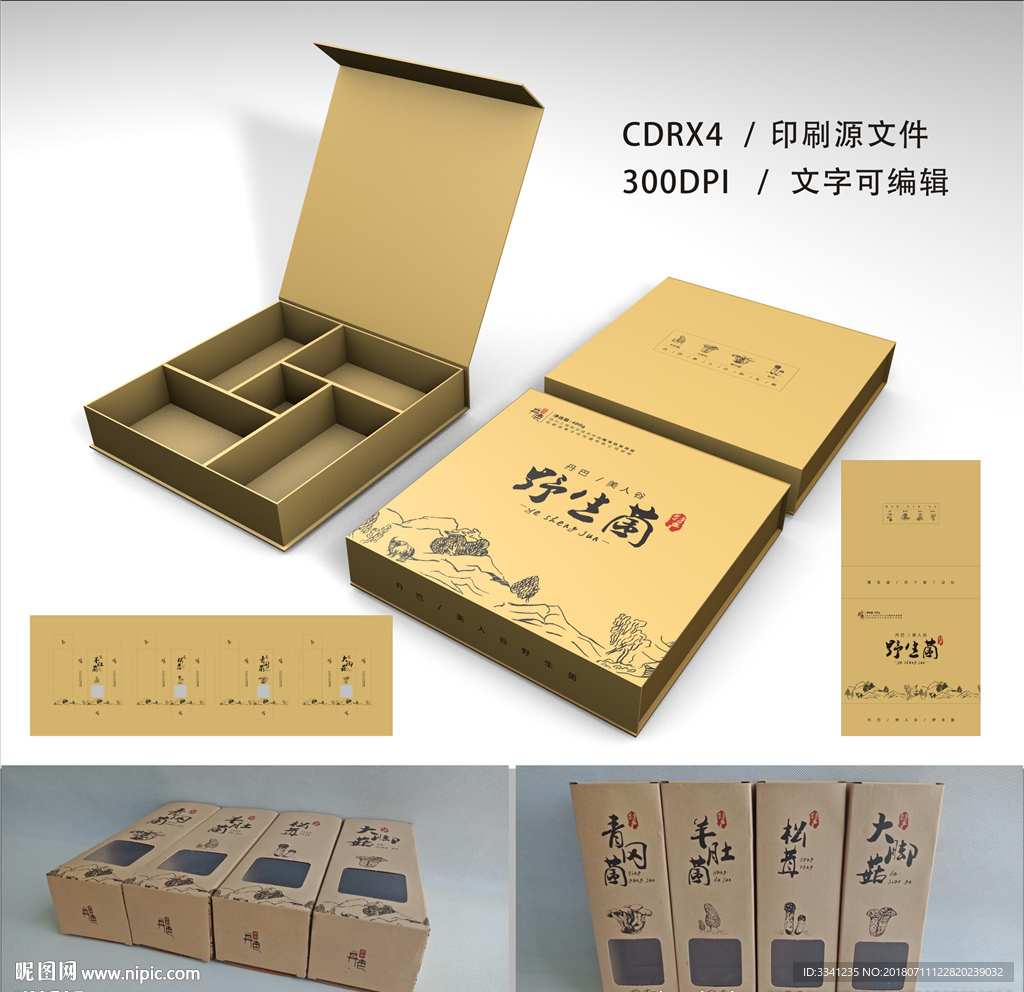 野生菌 包装 平面图