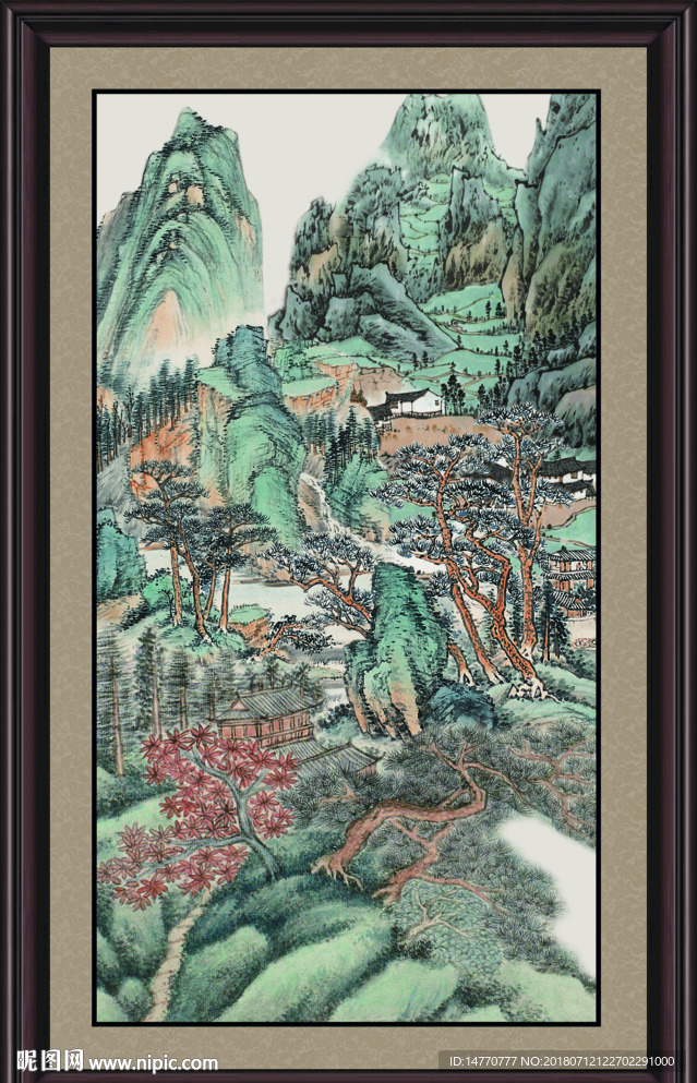 巨幅山水画竖幅