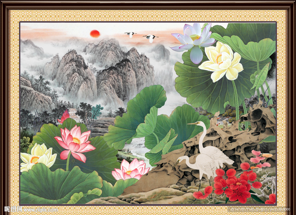 国画荷花